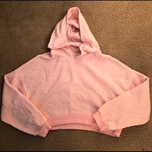 Cute cropped pink hoodie/hooded sweatshirt